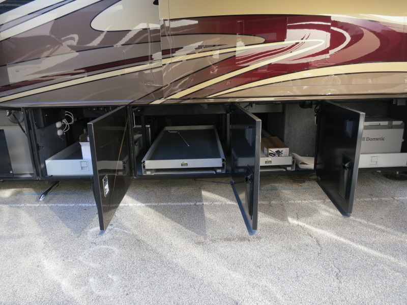 Motorized Slide Out Under RV Storage