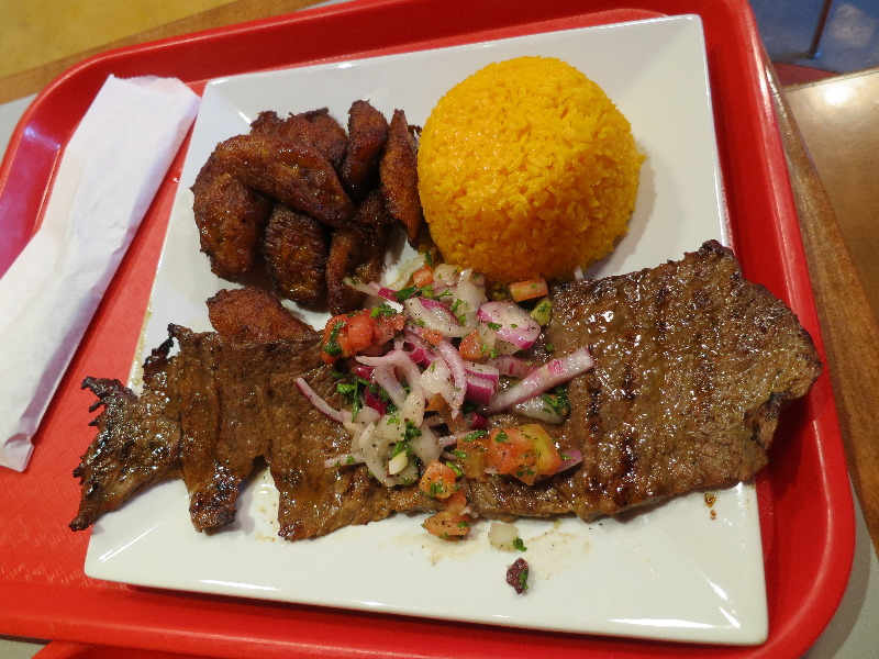 La Granja Grilled Steak and Yellow Rice with Plantains Lunch Special